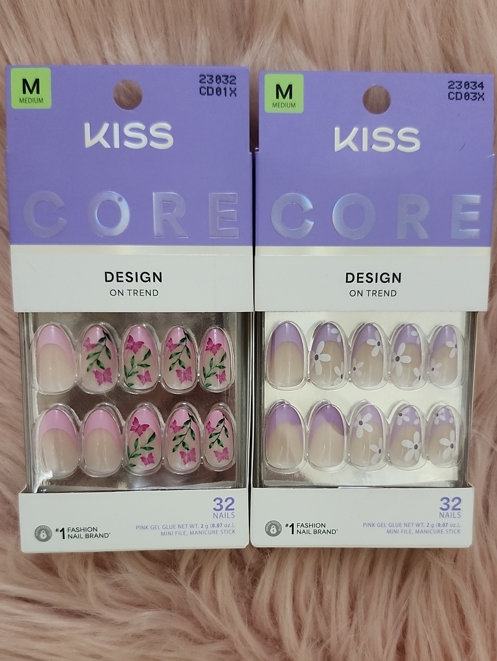 Brand New 2CT BUNDLE KISS CORE DESIGN ON TREND False Nails-M
